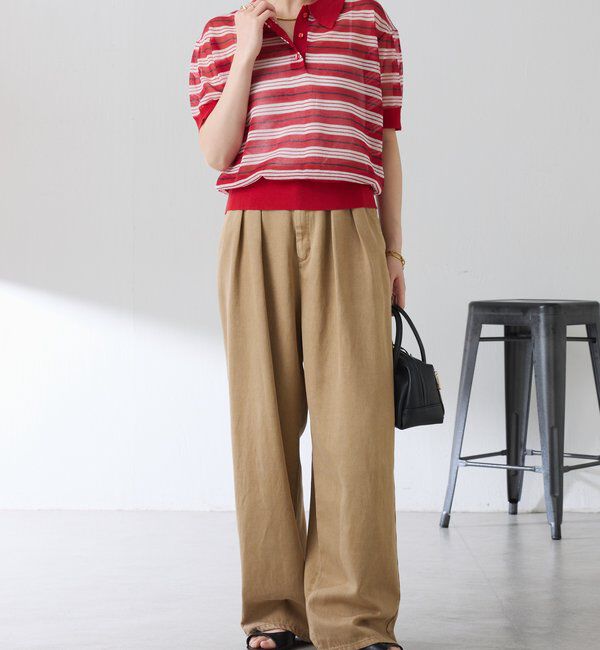  「シアーボーダーポロニット」|ニット・セーター|