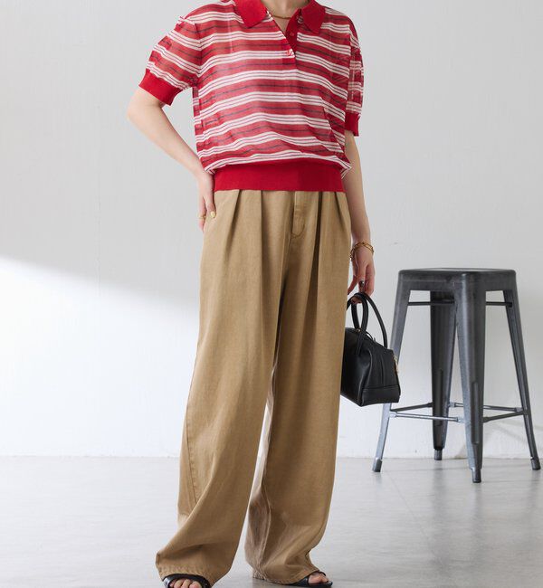  「シアーボーダーポロニット」|ニット・セーター|