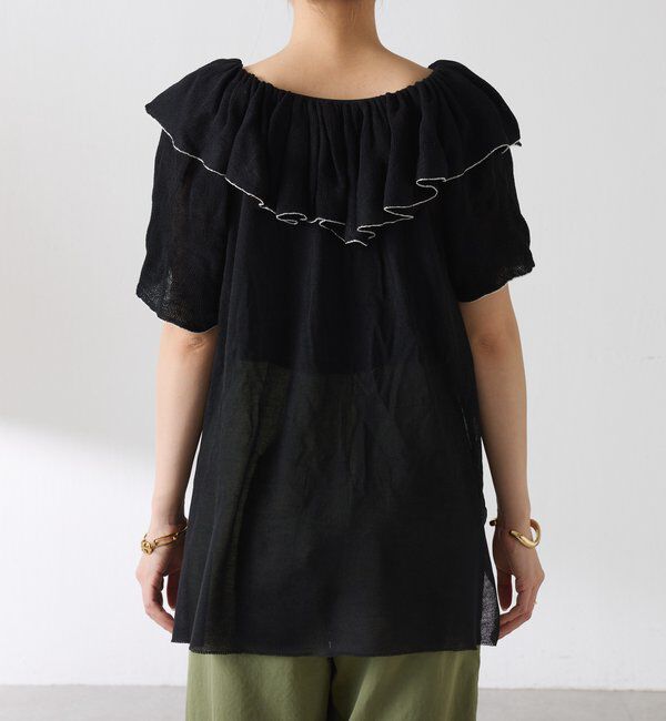  「ラッフルオフショルダーシアーニット」|ニット・セーター|