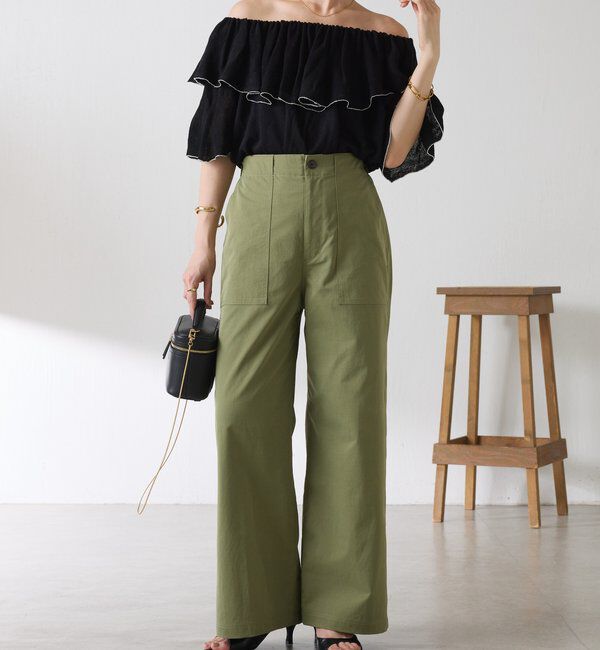  「ラッフルオフショルダーシアーニット」|ニット・セーター|