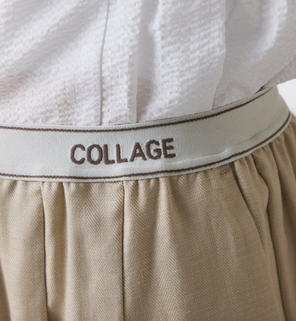  「【人気シリーズ】ゴムベルトリネンワイドパンツ」|チノ|