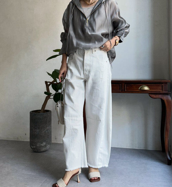  「【ベストセラーアイテム】ダメージカーブデニム」|デニム|