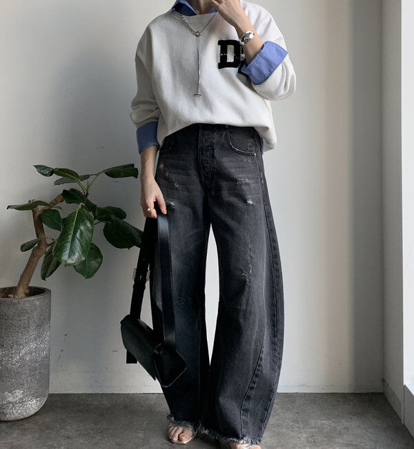  「【ベストセラーアイテム】ダメージカーブデニム」|デニム|