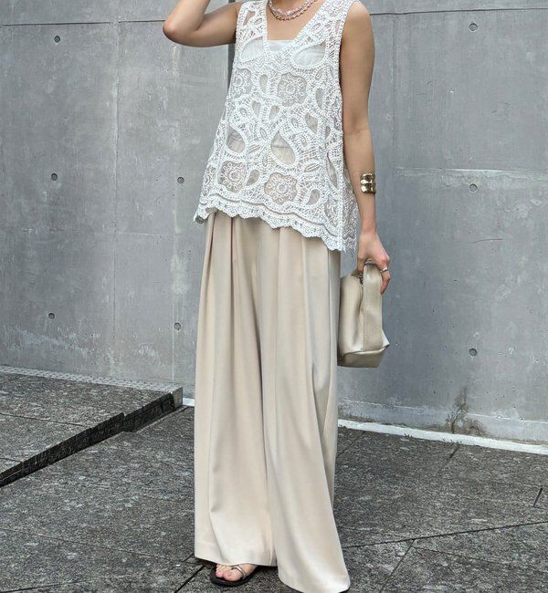  「【累計販売数3万枚突破/21色4サイズ展開！】タックワイドパンツ」|チノ|