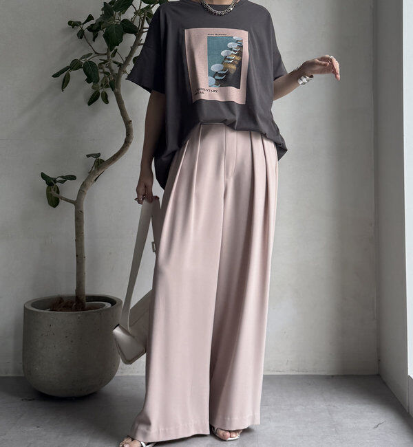  「【累計販売数3万枚突破/21色4サイズ展開！】タックワイドパンツ」|チノ|