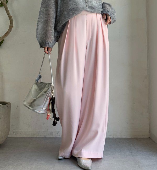  「【累計販売数3万枚突破/21色4サイズ展開！】タックワイドパンツ」|チノ|