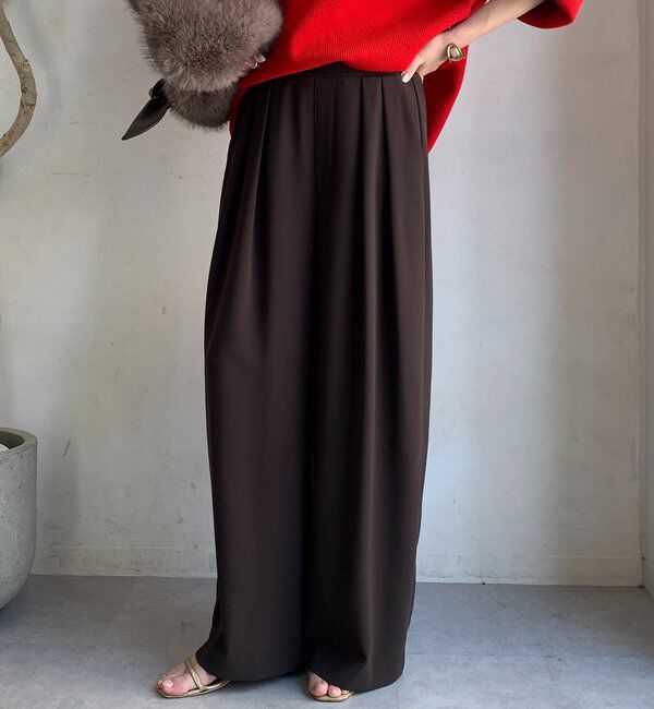  「【累計販売数3万枚突破/21色4サイズ展開！】タックワイドパンツ」|チノ|