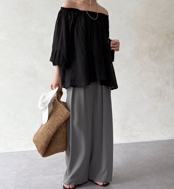  「【累計販売数3万枚突破/21色4サイズ展開！】タックワイドパンツ」|チノ|