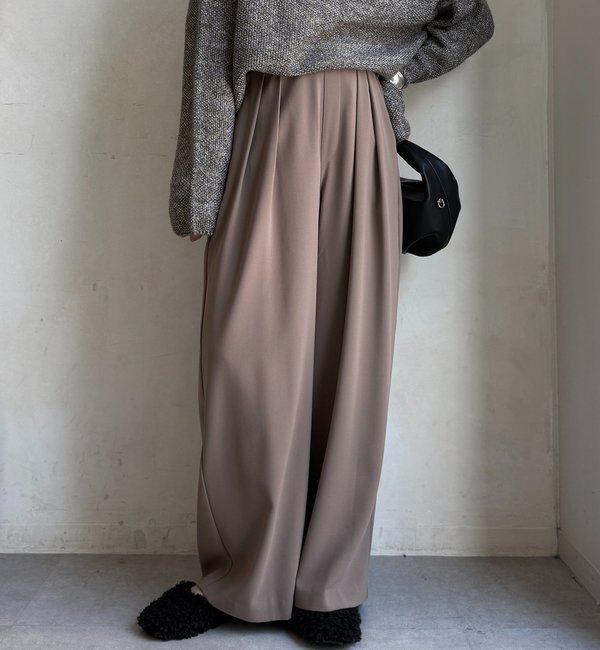  「【累計販売数3万枚突破/21色4サイズ展開！】タックワイドパンツ」|チノ|