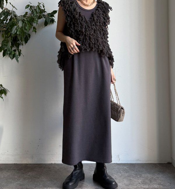  「【全骨格細見え】ブークレーダンボールタンクワンピース」|ワンピース|