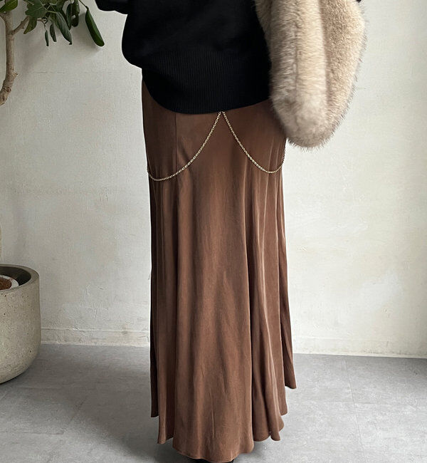  「キュプラ混フレアスカート」|スカート|