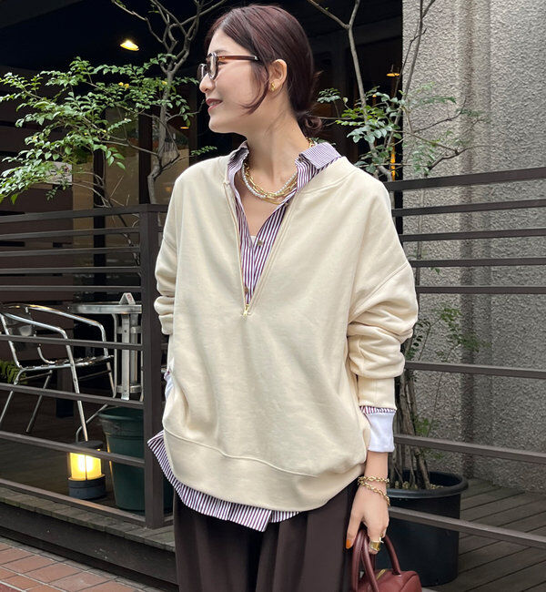  「【新色追加】【インフルエンサー OKOCHI企画】ハーフジップスウェット」|Tシャツ・カットソー|