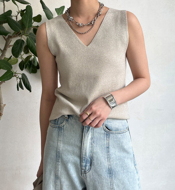  「前後2WAYラメニットタンク」|ニット・セーター|