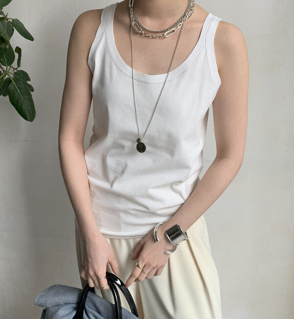  「ラメステッチキャミタンク」|Tシャツ・カットソー|