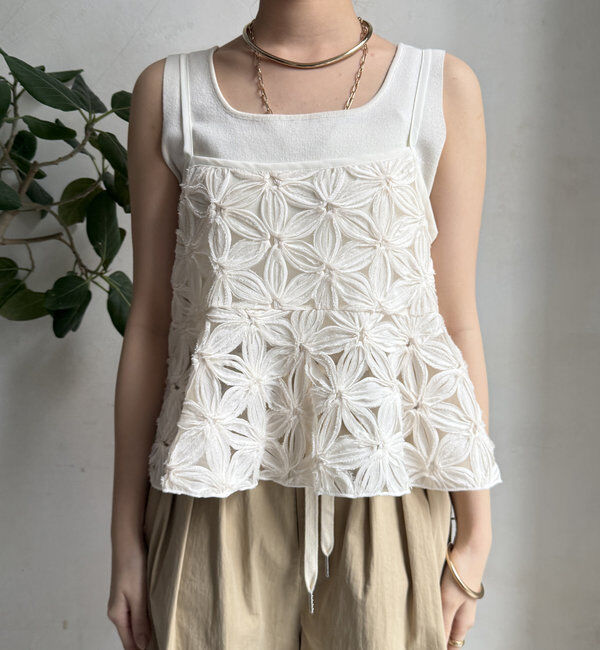  「【WEB限定】チュールフラワーキャミ」|シャツ・ブラウス|