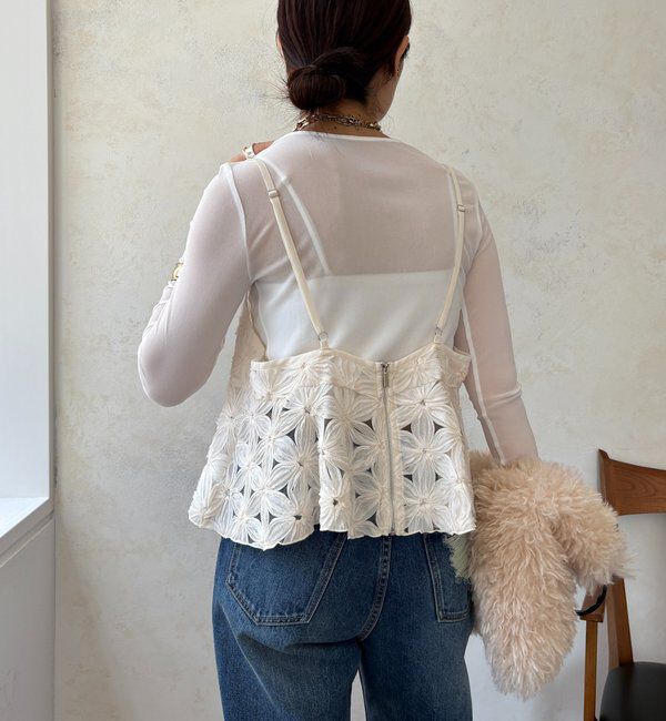  「【WEB限定】チュールフラワーキャミ」|シャツ・ブラウス|