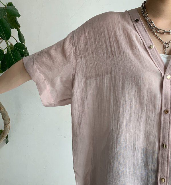  「リヨセルリネン半袖VVシャツ」|シャツ・ブラウス|