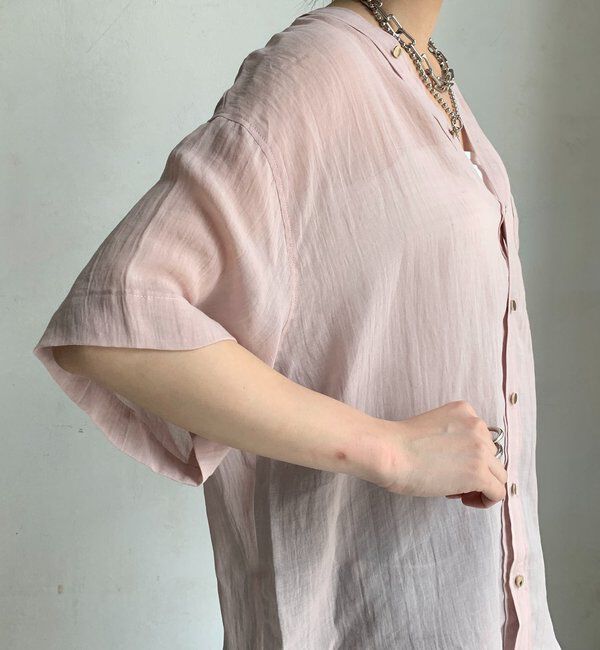  「リヨセルリネン半袖VVシャツ」|シャツ・ブラウス|