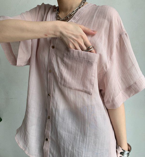  「リヨセルリネン半袖VVシャツ」|シャツ・ブラウス|