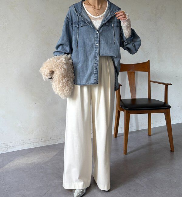  「シアーデニムフーディーシャツ」|シャツ・ブラウス|