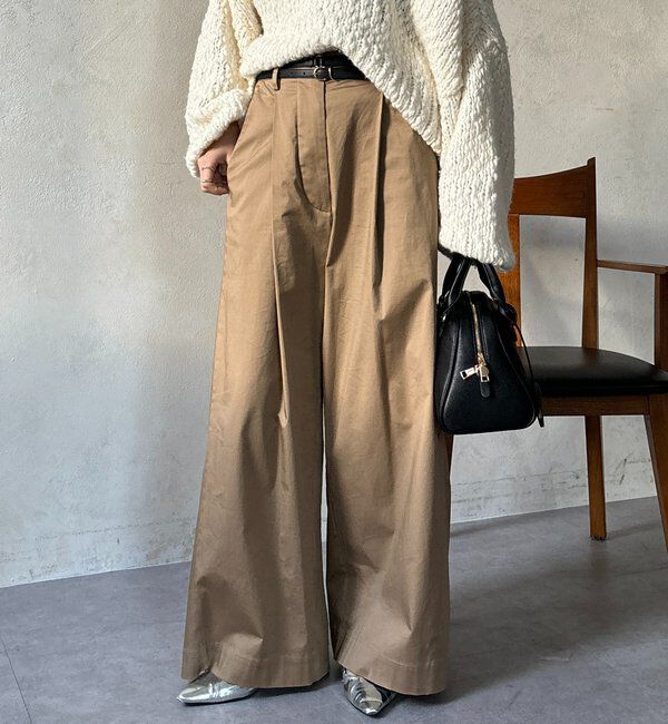  「ストレッチサテンバレルパンツ」|チノ|