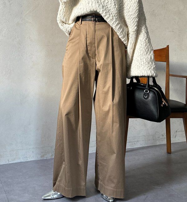  「ストレッチサテンバレルパンツ」|チノ|