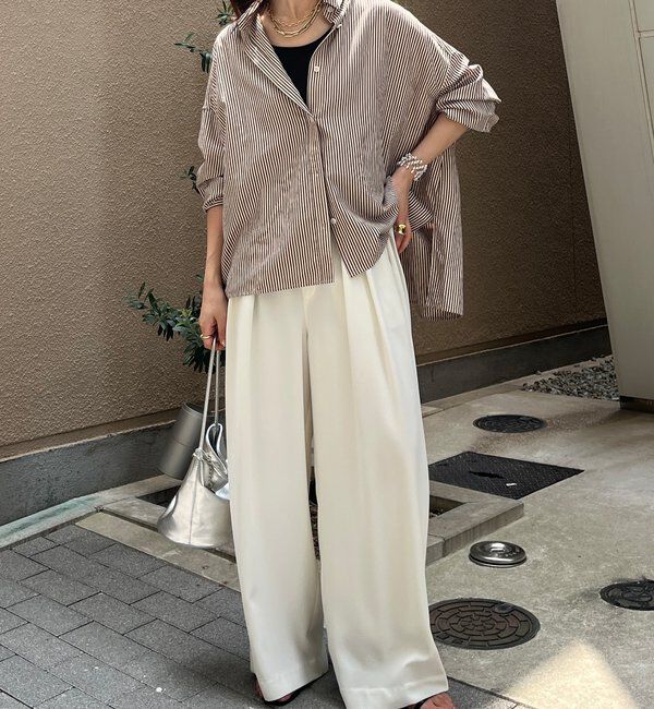  「ストライプポンチョブラウス」|シャツ・ブラウス|