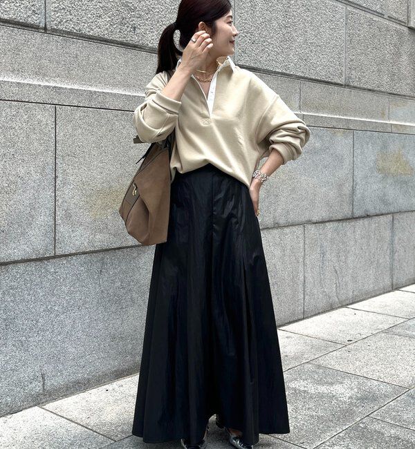  「【インフルエンサー OKOCHI企画】シャツ襟ラガースウェットトップス」|Tシャツ・カットソー|