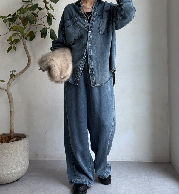  「リヨセルデニムワイドパンツ」|デニム|