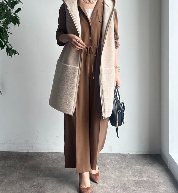  「ボア切替フーディージレ」|ベスト・ジレ|