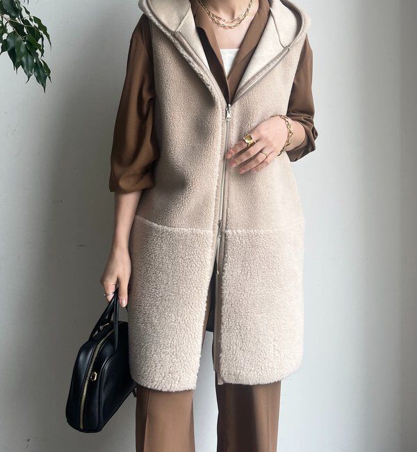  「ボア切替フーディージレ」|ベスト・ジレ|