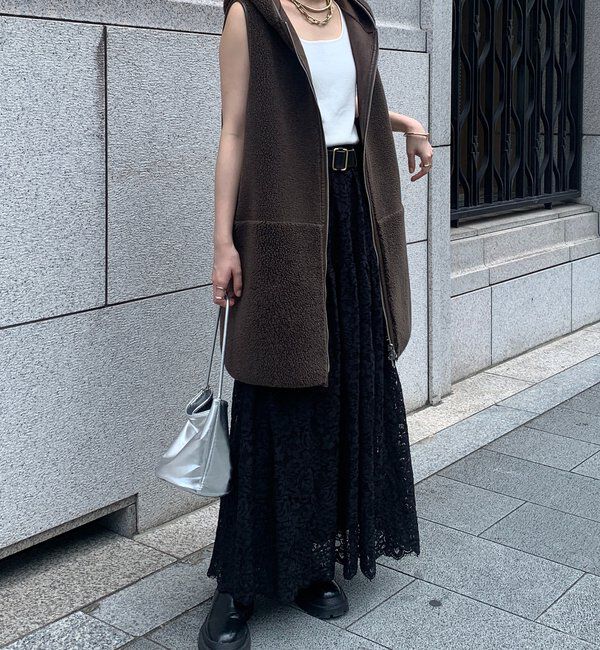  「ボア切替フーディージレ」|ベスト・ジレ|