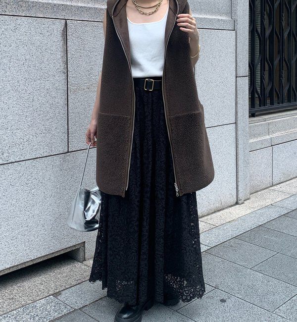  「ボア切替フーディージレ」|ベスト・ジレ|