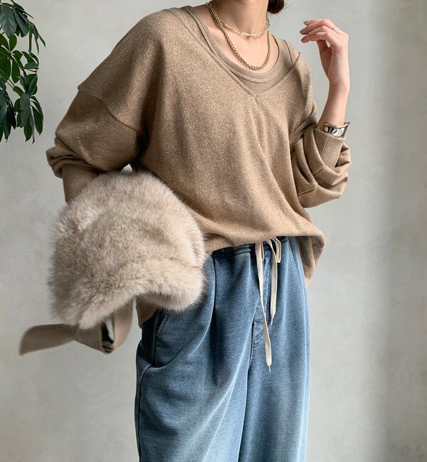  「【新色追加/インフルエンサーSAKURA企画】ラメスウェットタンクセット」|Tシャツ・カットソー|