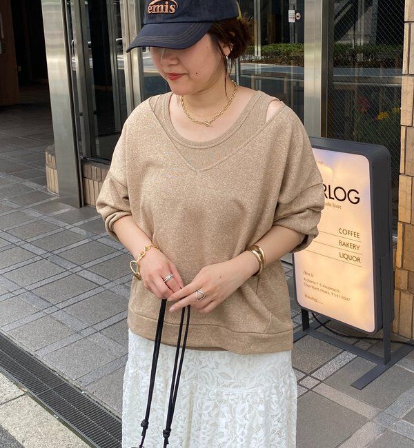  「【新色追加/インフルエンサーSAKURA企画】ラメスウェットタンクセット」|Tシャツ・カットソー|