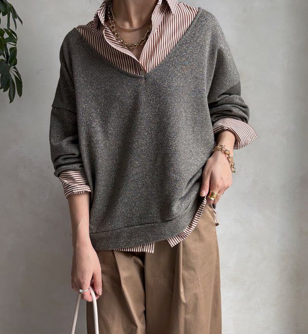  「【新色追加/インフルエンサーSAKURA企画】ラメスウェットタンクセット」|Tシャツ・カットソー|