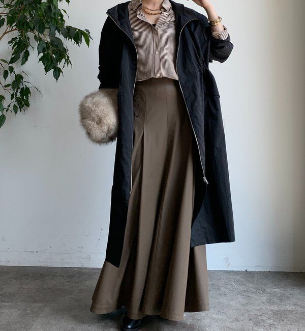  「フィブリルタッチフーディージップロングコート」|その他|