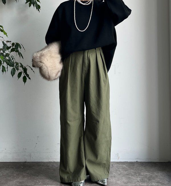  「ストレッチヤーン片畦ポンチョニット」|ニット・セーター|