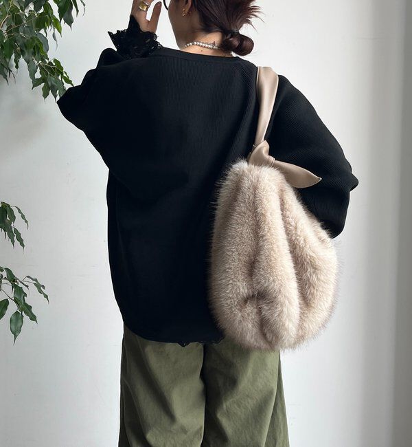  「ストレッチヤーン片畦ポンチョニット」|ニット・セーター|