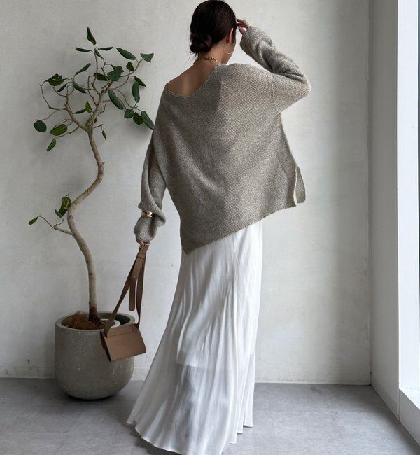  「ウールメランジ鹿の子プルオーバー」|ニット・セーター|