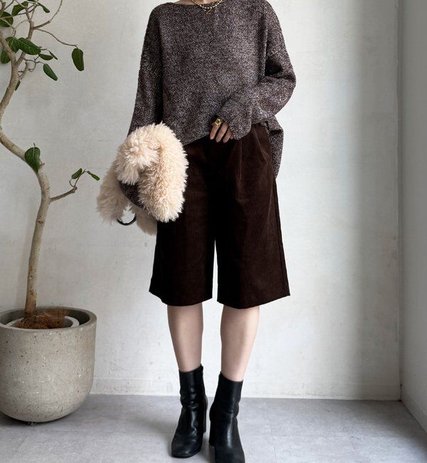  「ウールメランジ鹿の子プルオーバー」|ニット・セーター|