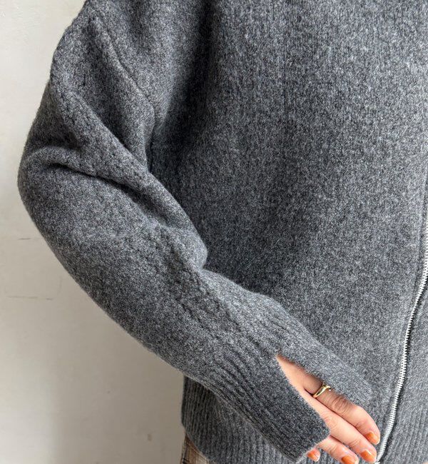  「【WEB限定】ダブルジップニットブルゾン」|カーディガン|