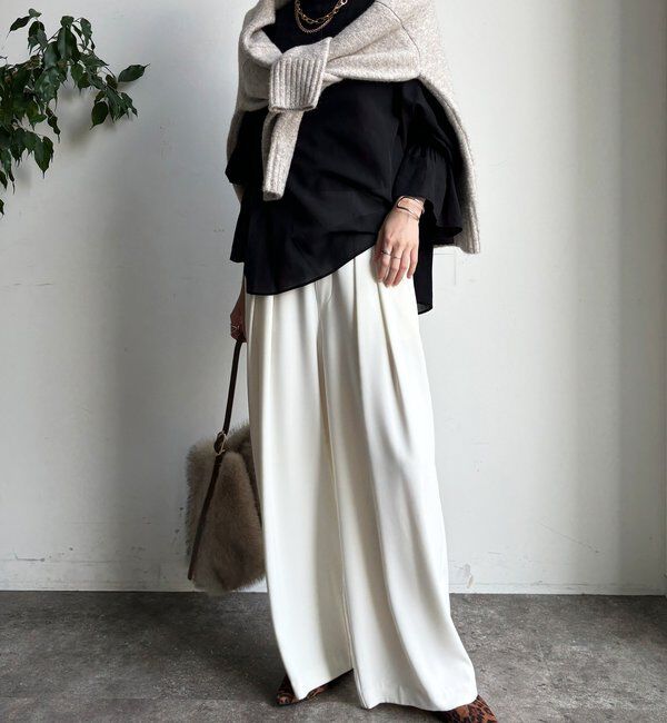  「プリーツ襟袖フレアブラウス」|シャツ・ブラウス|