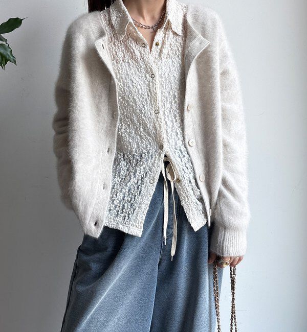  「ファーカシミヤカーディガン」|カーディガン|