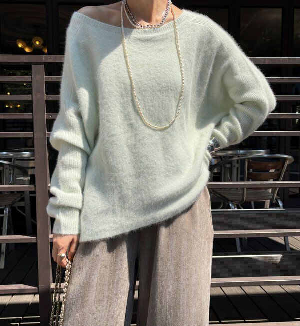  「ファーウールポンチョプルオーバー」|ニット・セーター|