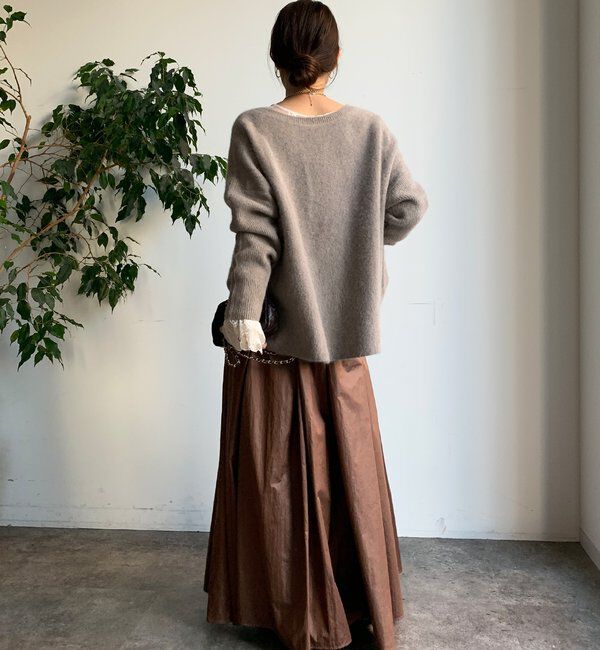  「ファーウールポンチョプルオーバー」|ニット・セーター|