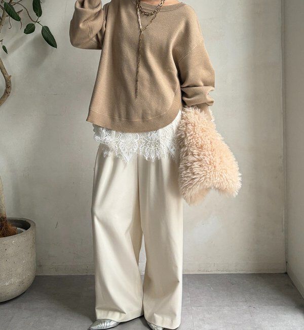  「アシメラウンドニットプルオーバー」|ニット・セーター|