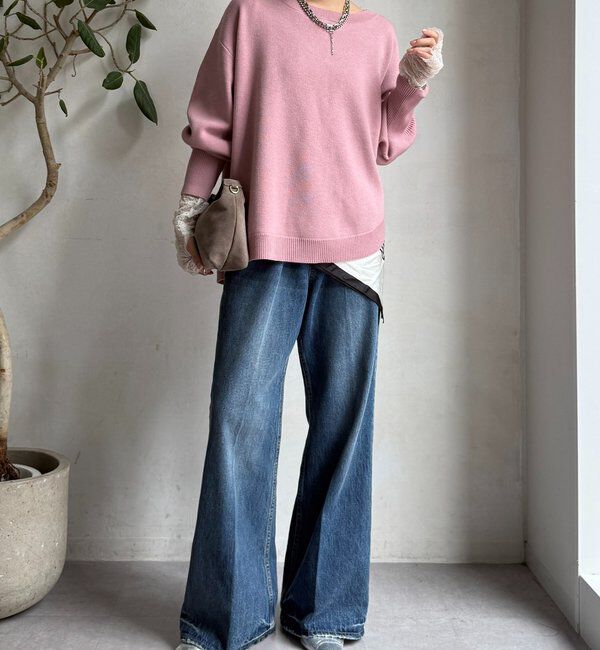  「アシメラウンドニットプルオーバー」|ニット・セーター|