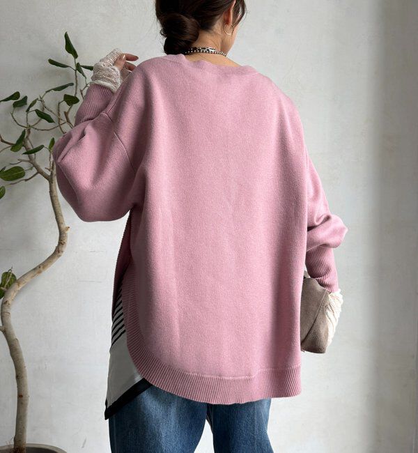  「アシメラウンドニットプルオーバー」|ニット・セーター|