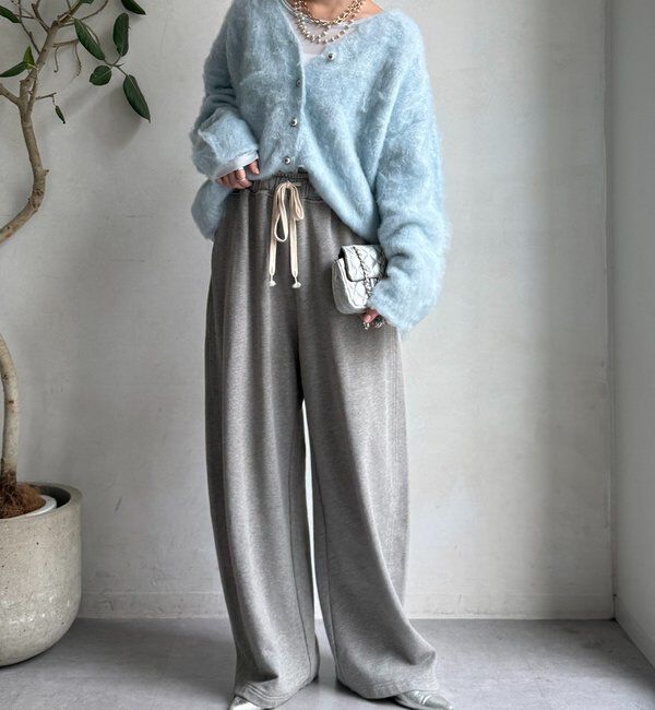  「ブラッシュ加工シルバーボタンカーディガン」|カーディガン|